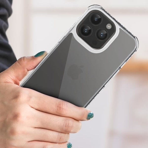 Skal till iPhone 14 Pro - FORCE VÄSKOR - Anti-Drop 2m - Genomskinlig Vit
