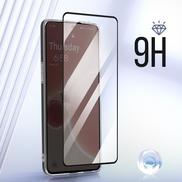 Fodral för OnePlus Nord 3 5G silikongel och 9H fasad härdat glas svart Svart