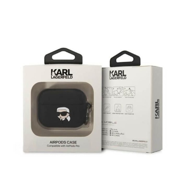 Karl Lagerfeld Silikone NFT Karl Head 3D - AirPods Pro Case (sort) - 3666339087814