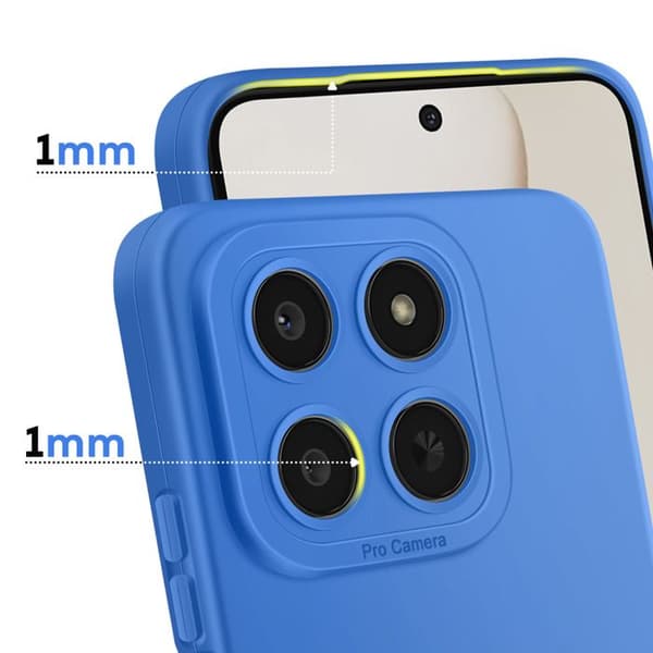 Silicone Cover til Honor 400 Smart med Forstærkning til Kamera Blå Blå