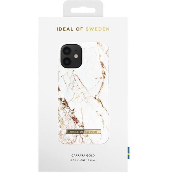 Coque - IDEAL OF SWEDEN - iPhone 12 Mini - Carrara Gold - Flerfärgad - Mjuk Flerfärgad