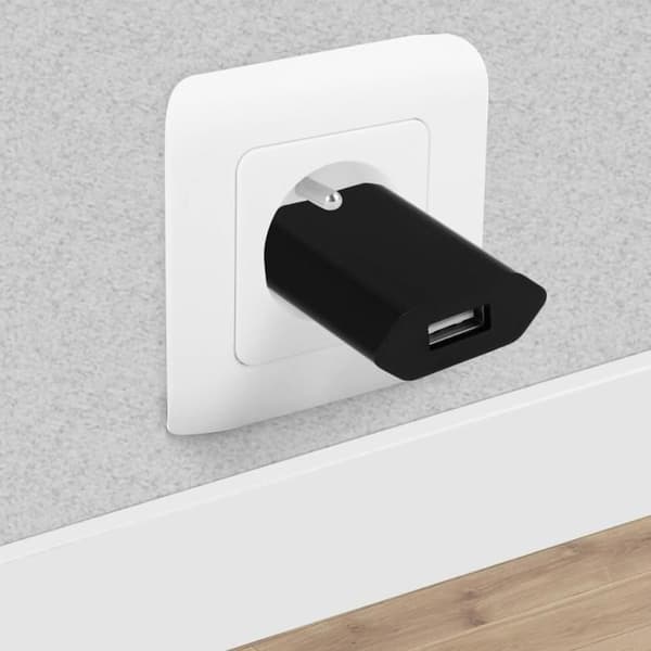 Sort USB-port netoplader - 1A