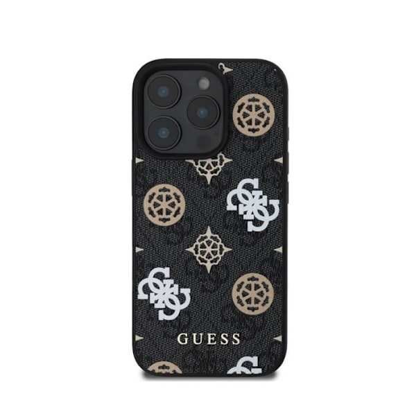 Coque för iPhone 16 Pro Max Kompatibel med MagSafe 4G Utgåva Peony Ultra-Chic Guess Svart Flerfärgad