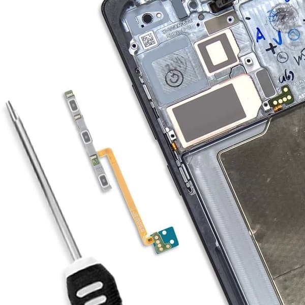 Knappen til strøm og volume - AVIZAR - Galaxy S25 Ultra - Flexkabel - Grå - Udskiftning Grå