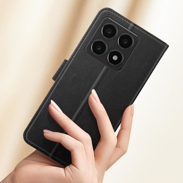 Taske til Xiaomi 14T - AVIZAR - Wallet Flip og Video Support - Sort Svart