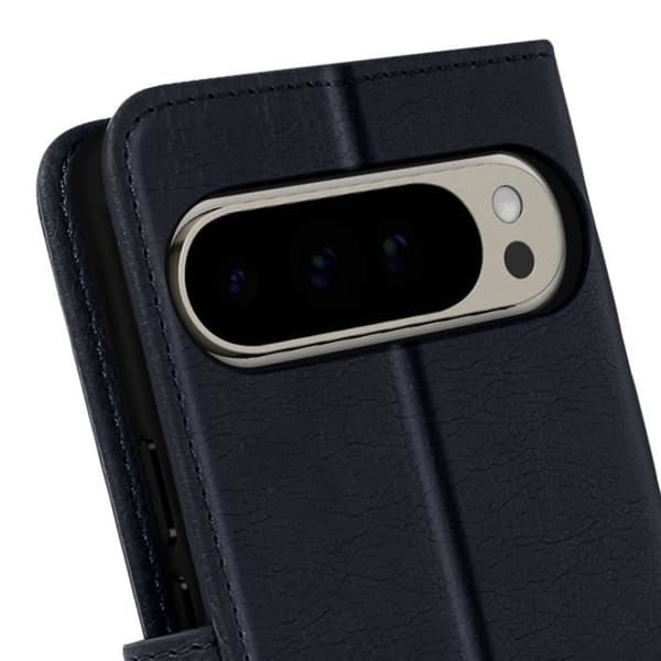 Fodral för Google Pixel 9 Pro XL - AVIZAR - Chesterfield - Mörkblå - Plånboksfäste - Videostöd Blå