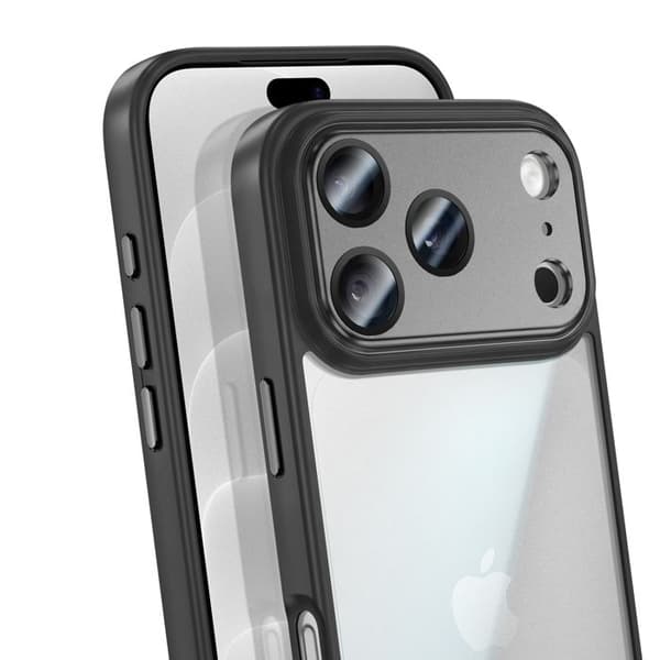 Stötabsorberande hybridfodral för iPhone 18 Pro med kameraskydd Pango Svart Svart