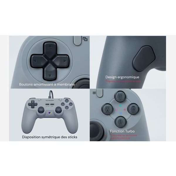 Kablet controller - GAMESIR - GameSir T3 Tegenaria Lite - USB 1000 Hz - Hall Effect sticks - Programmerbare bagknapper Vit