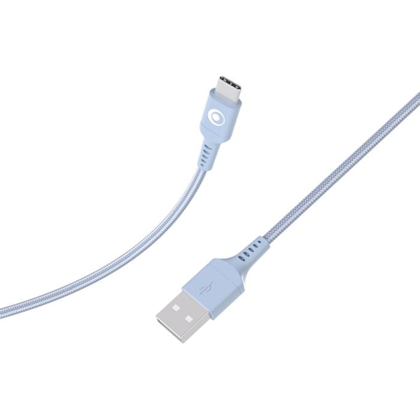 USB-A til USB-C kabel - BigBen - 1,2m - FastCharge 15W - 3A - Nylon Vævet Blå