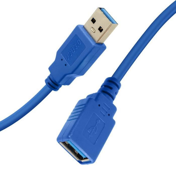 USB 3.0 forlængerkabel 5Gb/s Synkroniseringslængde 1,5m LinQ Blue Blå