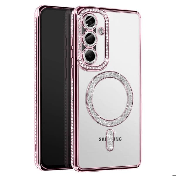 Coque - Samsung - Galaxy A56 - Rosa - Strass - MagSafe - Elegant Ros