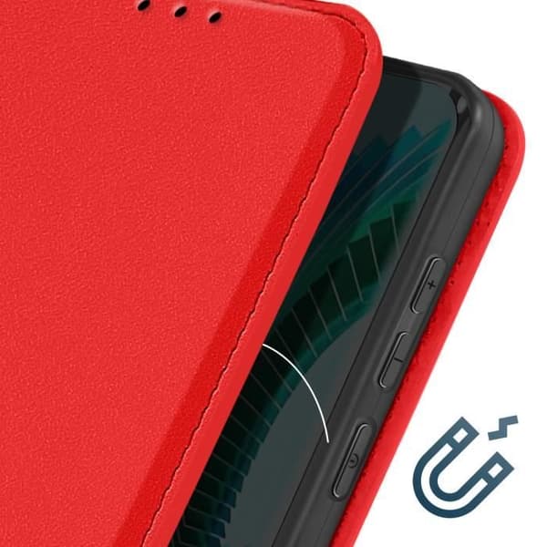 Etui til Honor Magic 6 Lite - AVIZAR - Rød - Kortholder Video Support Röd