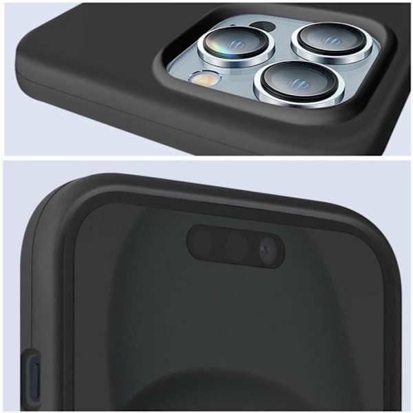 Cover til iPhone 15 Pro Max - MOXIE - Halvstiv - Mikrofiber interiør - Sort Svart