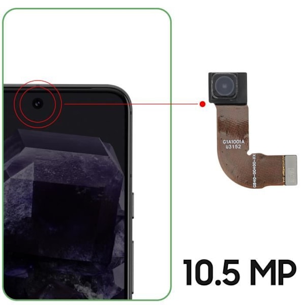 Frontkamera - AVIZAR - Google Pixel 8 - 10.5MP - Sort Svart