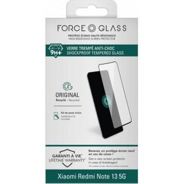 Näytönsuoja Xiaomi Redmi Note 13 5G Tempered Glass 2.5D Oleophobic Force Glass läpinäkyvä musta Transparent