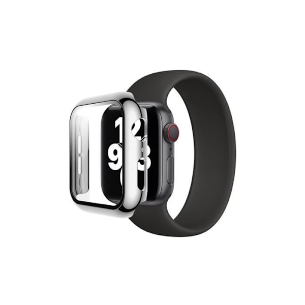 Etui til Apple Watch 42 mm fuld beskyttelse med hærdet glas Eko Silver Transparent