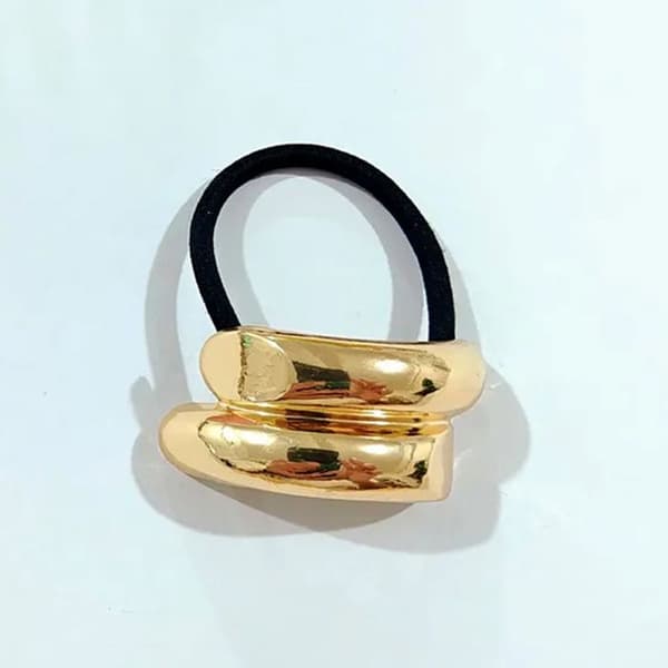 Hårbind - AVIZAR - Dobbelt Ringmanschet - Guld sort - Chic og Elegant - Volume Svart