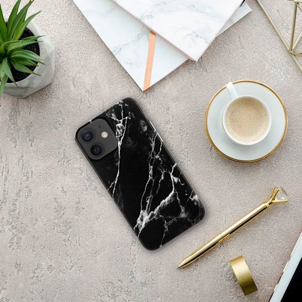 Telefoncover - Crong - Marmor Case - Marmorimitations - Sort - Blød Sort