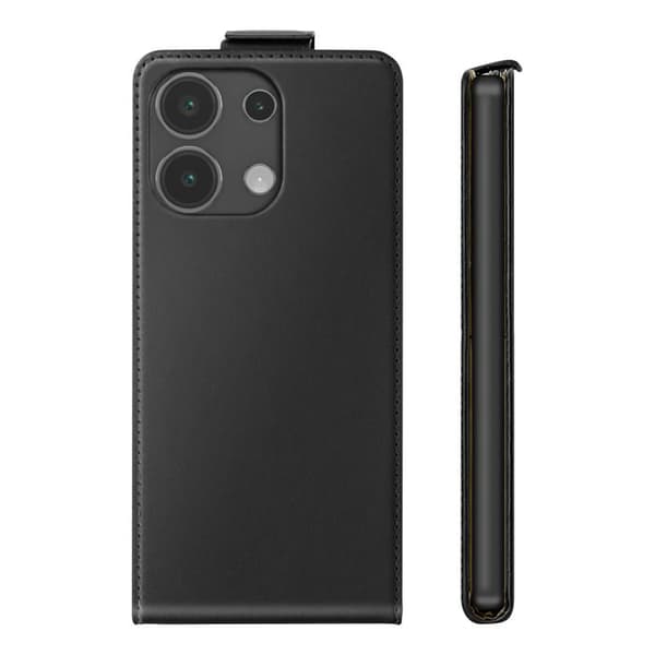 Vertikal Magnetisk Klapetui til Redmi Note 13 4G med Kortlomme Sort