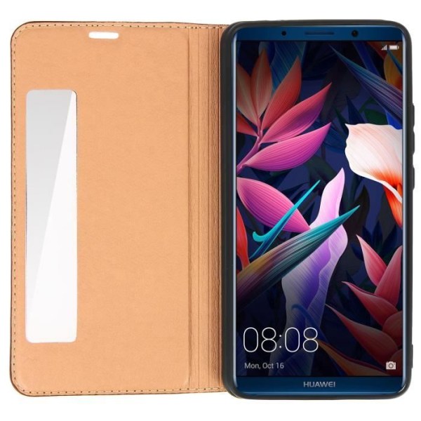 Etui - AVIZAR - Mate 10 Pro - Smart View-fodral - Brun - Heltäckande skydd kastanj