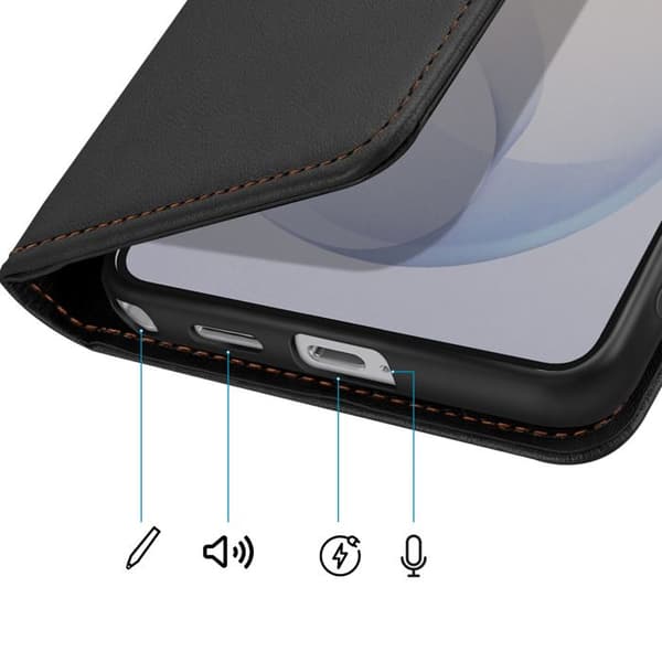 Pungetui til Galaxy S26 Ultra med håndledsrem og videostøtte i sort Svart