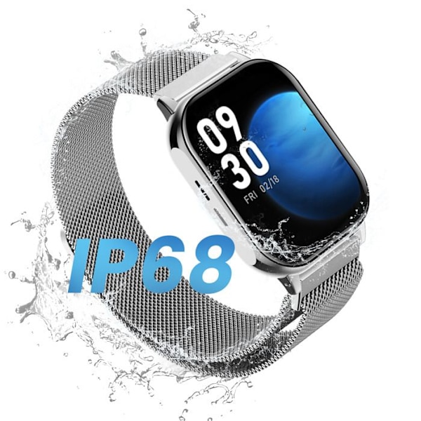 Elegant Smartwatch med Sundheds-/Aktivitetsmonitor IP67 Vandtæt Proove Sølv Grå