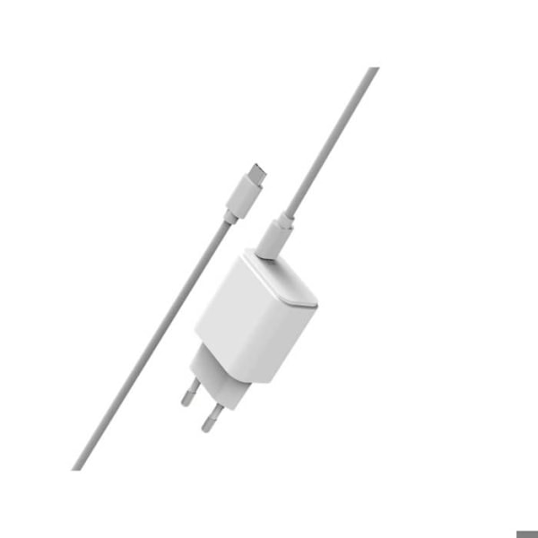 Pack Väggadapter med USB-C till USB-C PD 20W 1,5m Jaym Vit Vit
