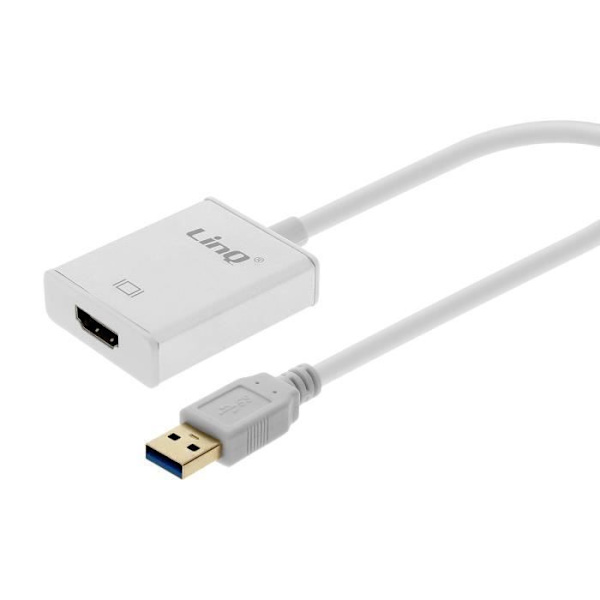 USB 3.0 - HDMI Naisliitin Videoadapteri Full HD Hopea - LinQ