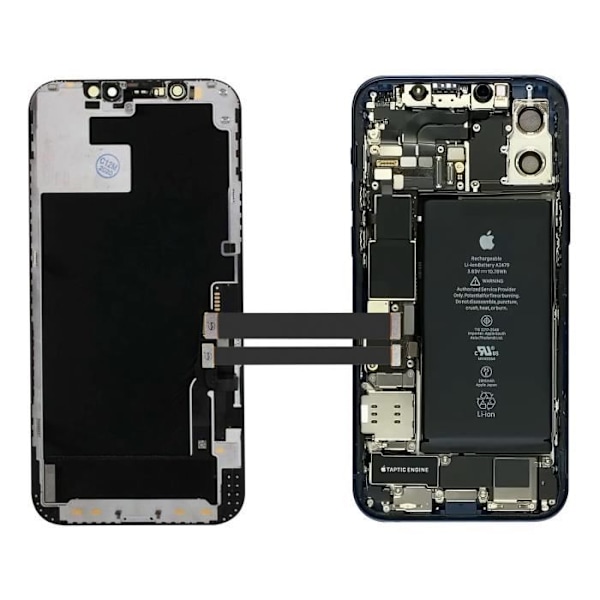 Nappe Test Skærm til iPhone 12 og 12 Pro Diagnostik og Reparation Sort Svart