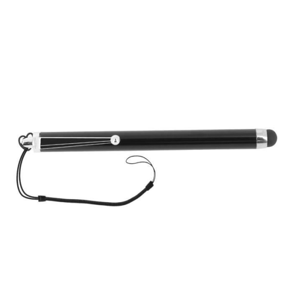 Touch screen stylus - AKASHI - Gummispids - Udtrækkelig håndledsrem - Sort Svart