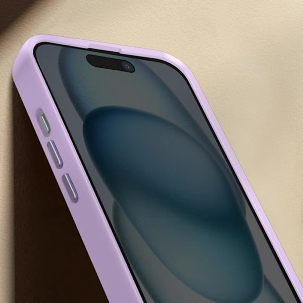 Coque - Dekoodattu - iPhone 15 Plus - Silikonimatto - Yhteensopiva MagSafe - Iskunkestävä 1,2 m korkeudelta Lavendel