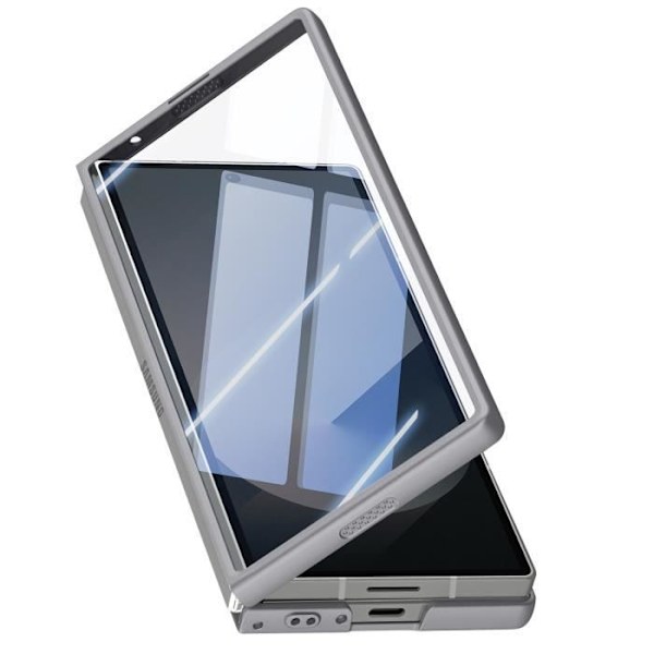 Fodral till Samsung Galaxy Z Fold 6 korthållare med härdat glas grått Grå