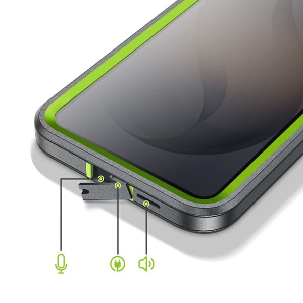 Forstærket Cover til Galaxy S26 Plus Tri-materiale med Indbygget Stativ Grå Grå