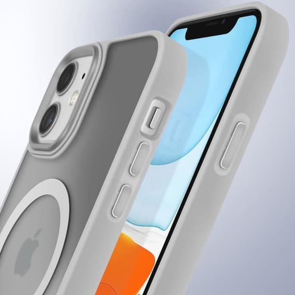 Coque MagSafe - iPhone 11 - Mat Gennemsigtig Bagside - Blød Kanten - Antitrace Grå