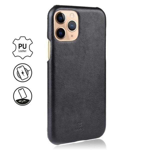PU-læderetui - Crong - iPhone 11 Pro - Sort - Semi-rigid - Elegant design Sort