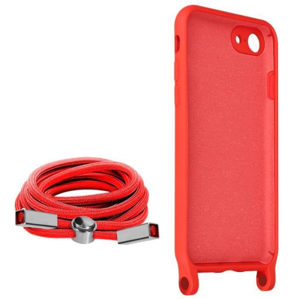 iPhone 7, 8, SE 2020 och 2022 Cord Case Halvstyv halsrem Röd