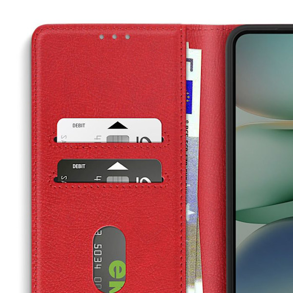 Fodral för Xiaomi Redmi A5 Klädd Plånbok och Videostativ Röd Röd