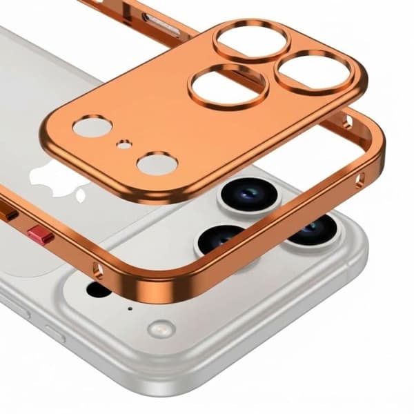 Skydd Design för iPhone 18 Pro Max Stötsäker med Inbyggt Kameraskydd Orange Apelsin
