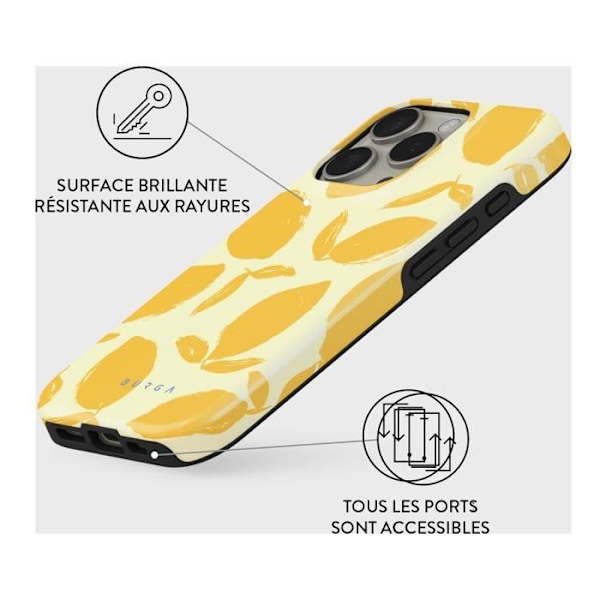 Coque til iPhone 16 Pro Max MagSafe Tough Antichoks Model Lemon Tart Burga Gul Beige