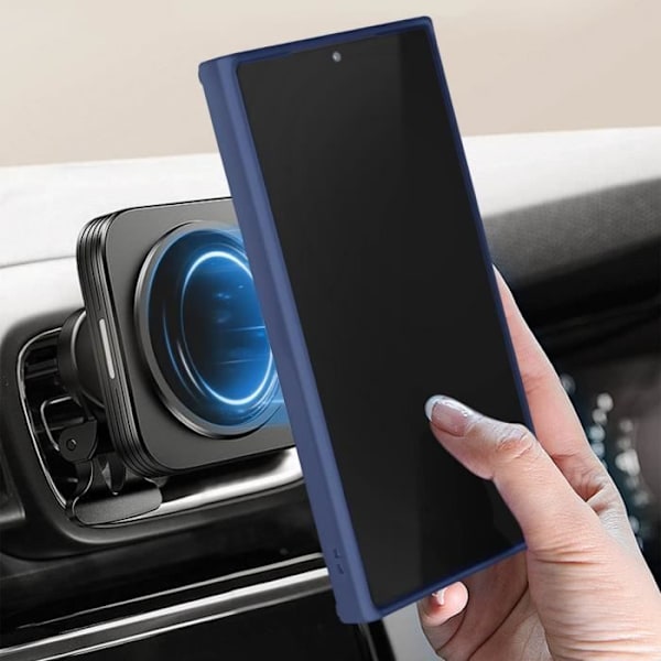 Taske til Samsung Galaxy S24 Ultra - AVIZAR - Metal Ring Stand Function - Midnight Blue Blå