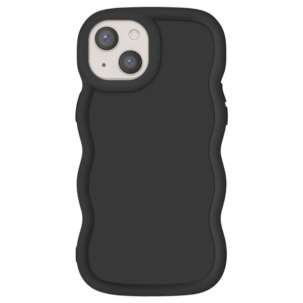 Cover til iPhone 13 - AVIZAR - Candy - Stødabsorberende silikone - Sort - Moderne design Svart