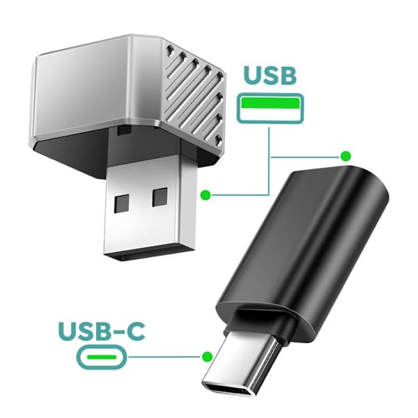 USB-adapter - AVIZAR - Ottocast Mini - USB / USB-C - Trådløs CarPlay & Android Auto - Bluetooth & Wi-Fi