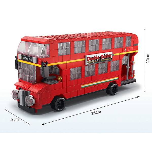 6-in-1 London Vehicles Rakennussarja 1000 Kappaletta Punainen Röd