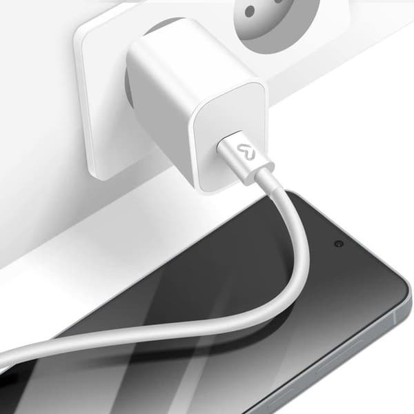 USB-C-laddare - MAYAXESS - S25 Plus - 20W - Snabbladdning - Vit Vit
