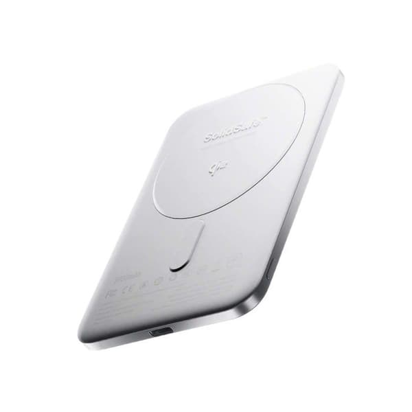 MagSafe Extern Batteri SolidSafe Air 5000mAh Qi2 15W Titanfinish BMX Silver Grå