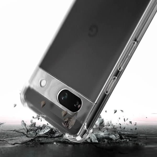 Skal - AVISERA - Google Pixel 7a - Silikon gel - Transparent - Stötsäker Vit