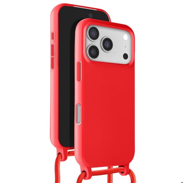 Coque - AVIZAR - iPhone 17 Pro Max - Silikone Rød - Blød Berøring - Justerbar Snor Röd