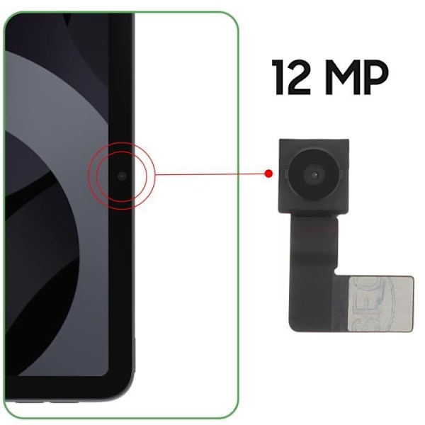 Frontkamera för iPad Air 5 (2022) 12MP Selfie Sensor Relife Black Svart