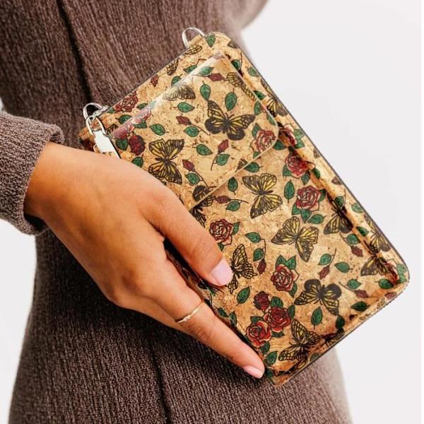 Sacoche - AVIZAR - Triple Poche Magnétique - Motif Papillon - Økologisk - Remsøgler Fjäril