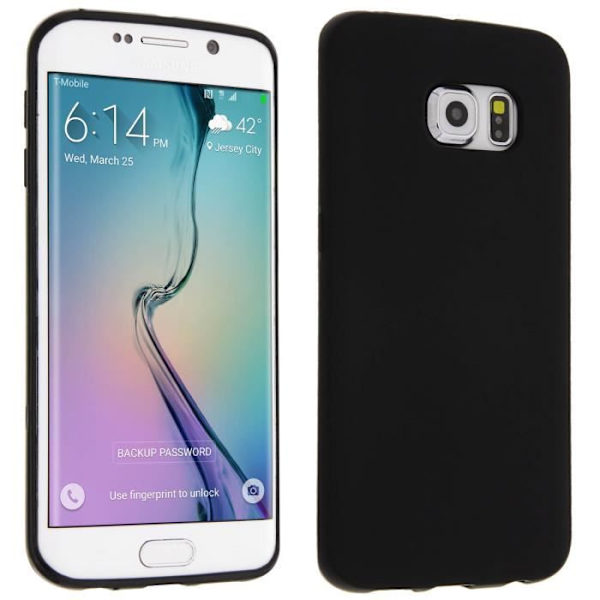 Suojakuori - Avizar - Samsung Galaxy S6 Edge - Silikoni geeli - Pehmeä - Musta